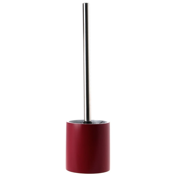 Toilet Brush, Gedy YU33-53, Steel Ruby Red Free Standing Toilet Brush Holder